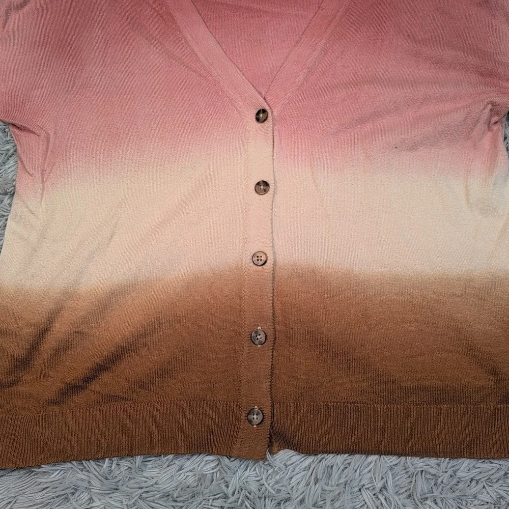 J. Jill‎ Sweater Womens M Cardigan Button Up Ombre Lightweight Soft Comfort
